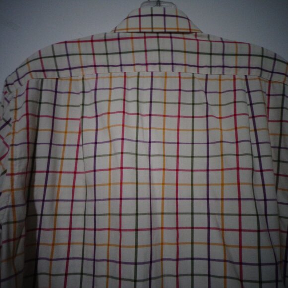 THE OXFORD SHIRT CO. MULTI-COLORED PLAID DRESS SHIRT SIZE 15 - Picture 3 of 7